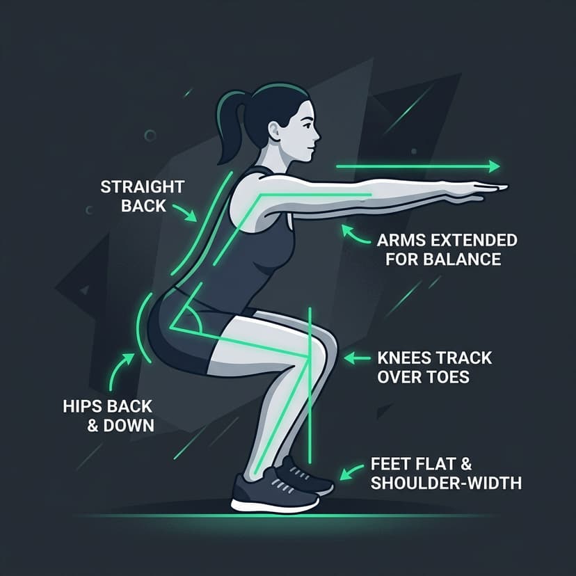 Bodyweight Squat exercise illustration